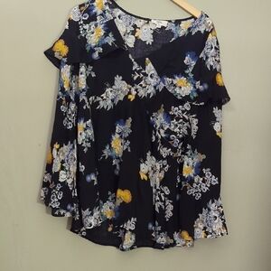 Floral Black Women's Top